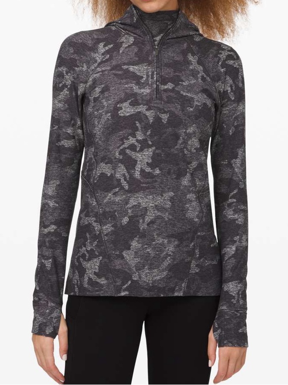 Lululemon Warm Stabilizer 1/2 Zip Hoodie
Incognito Camo HTR Black Size 4